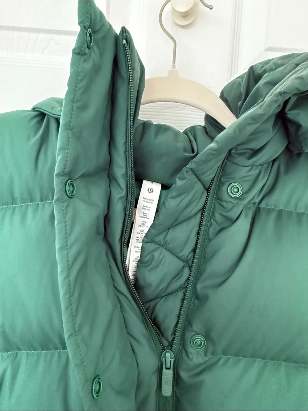 Lululemon Wunder Puff Cropped Jacket Everglade Green Size 4